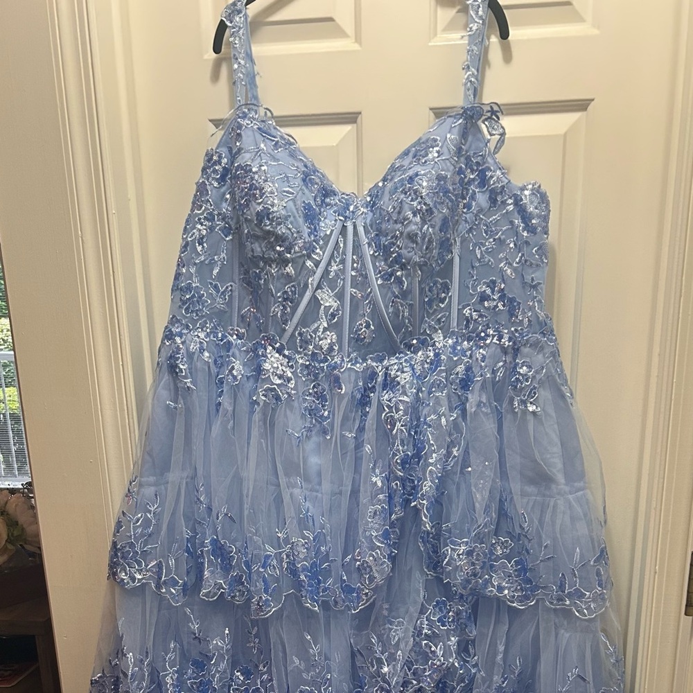 Elegant Periwinkle Fantasy Gown